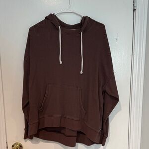 Aerie Brown Waffle Knit Cardigan